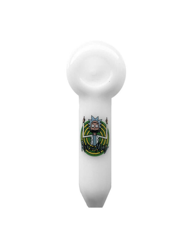Pipa bianca Rick'n Morty in vetro CBD Shop Trinacria Hemp