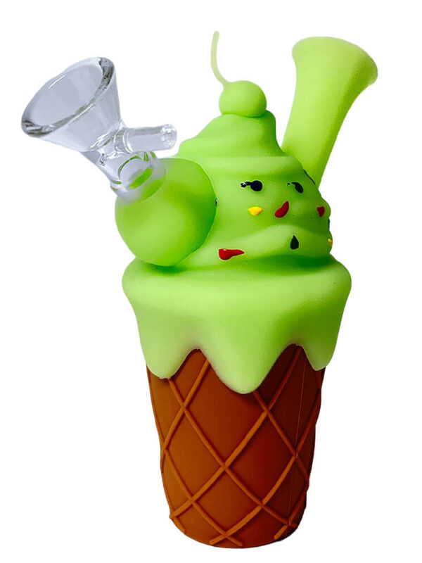 Pipa in Silicone Cono Gelato Verde 14cm