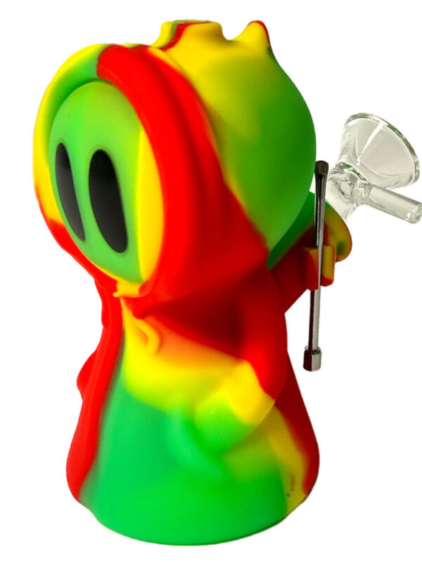 Pipa in Silicone Rasta Death con Cucchiaio in Metallo e Contenitore