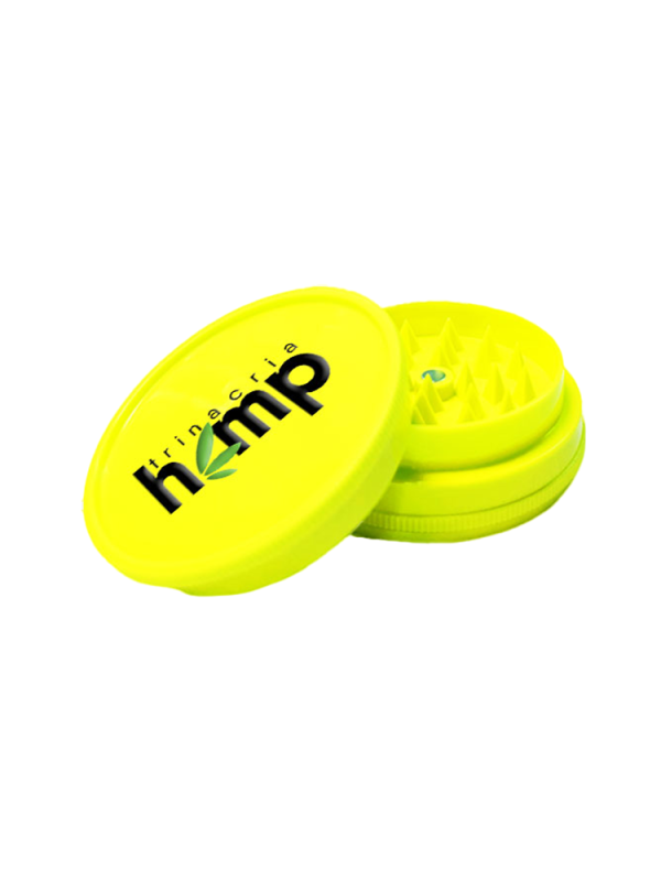 grinder in plastica giallo trinacria hemp 2 parti