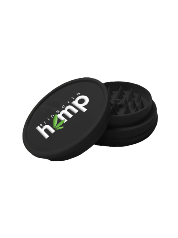 grinder in plastica nero trinacria hemp 2 parti